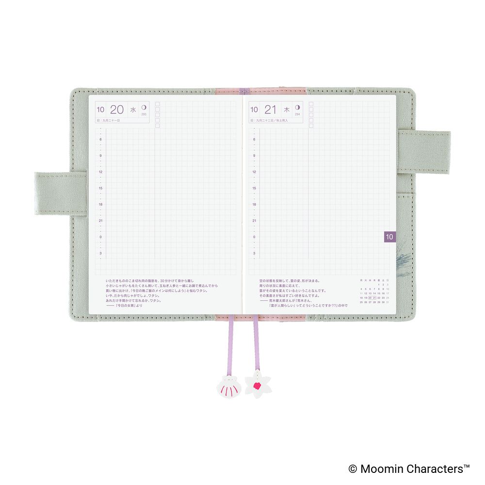 HOBONICHI | Funda COVER Original A6 - Moomin (My Yard - Pale Mint) - Imagen 9