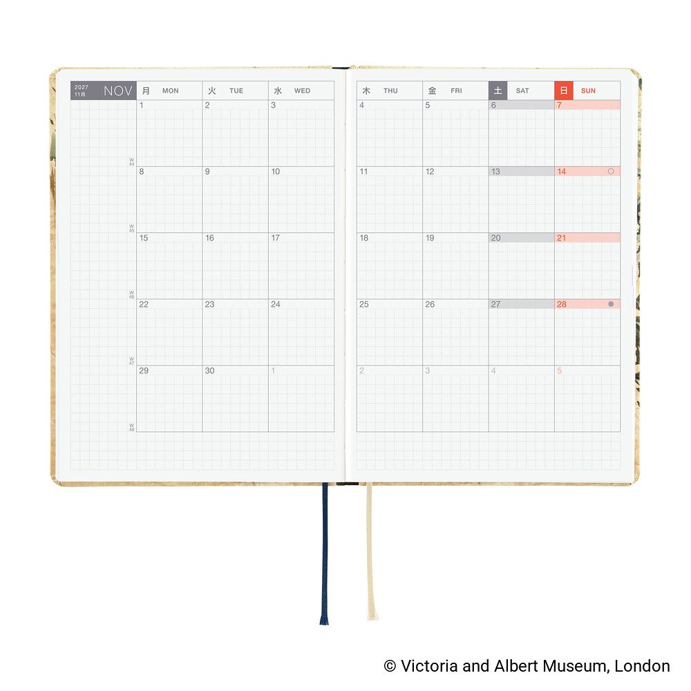 HOBONICHI | Agenda 2027 Diaria HON A6 - V&A Series: Vine ENG - Imagen 4