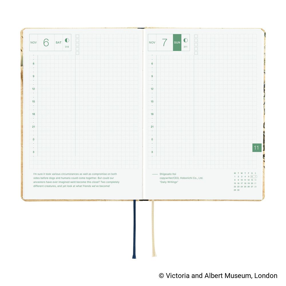 HOBONICHI | Agenda 2027 Diaria HON A6 - V&A Series: Vine ENG - Imagen 6