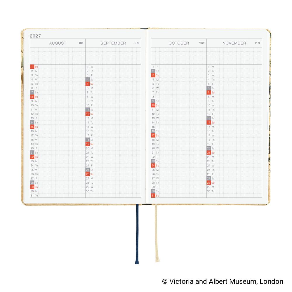 HOBONICHI | Agenda 2027 Diaria HON A6 - V&A Series: Vine ENG - Imagen 7