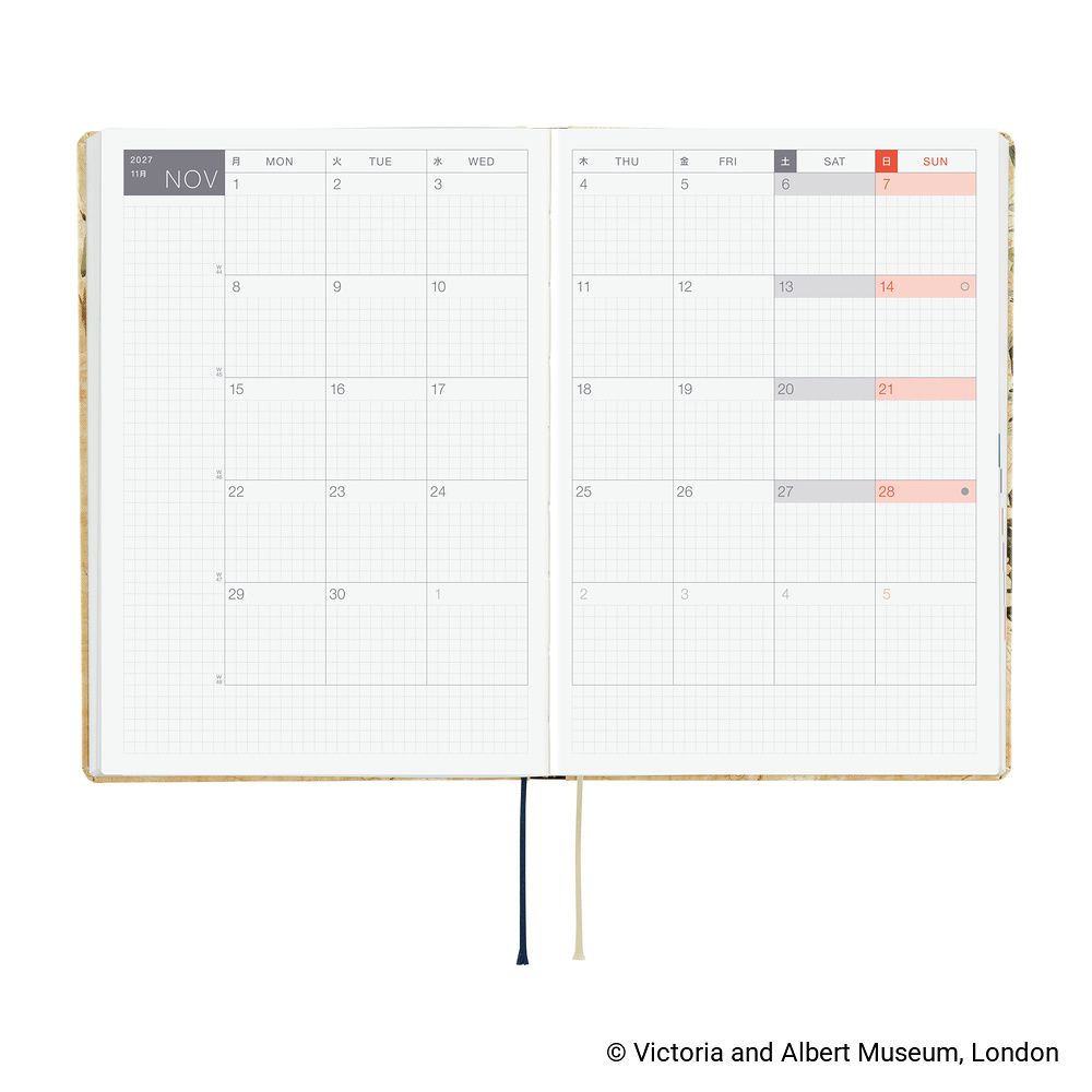 HOBONICHI | Agenda 2027 Diaria HON A5 – V&A Series (Vine) ENG - Imagen 4