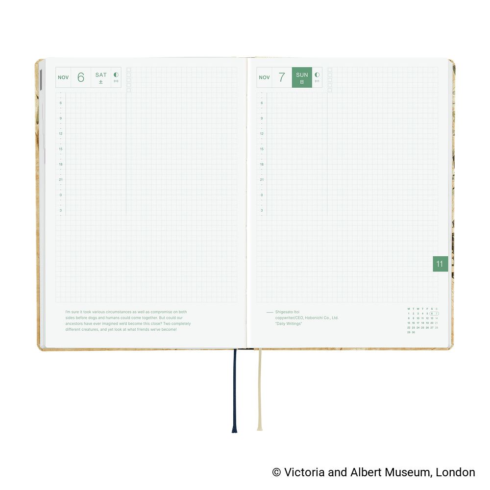 HOBONICHI | Agenda 2027 Diaria HON A5 – V&A Series (Vine) ENG - Imagen 6