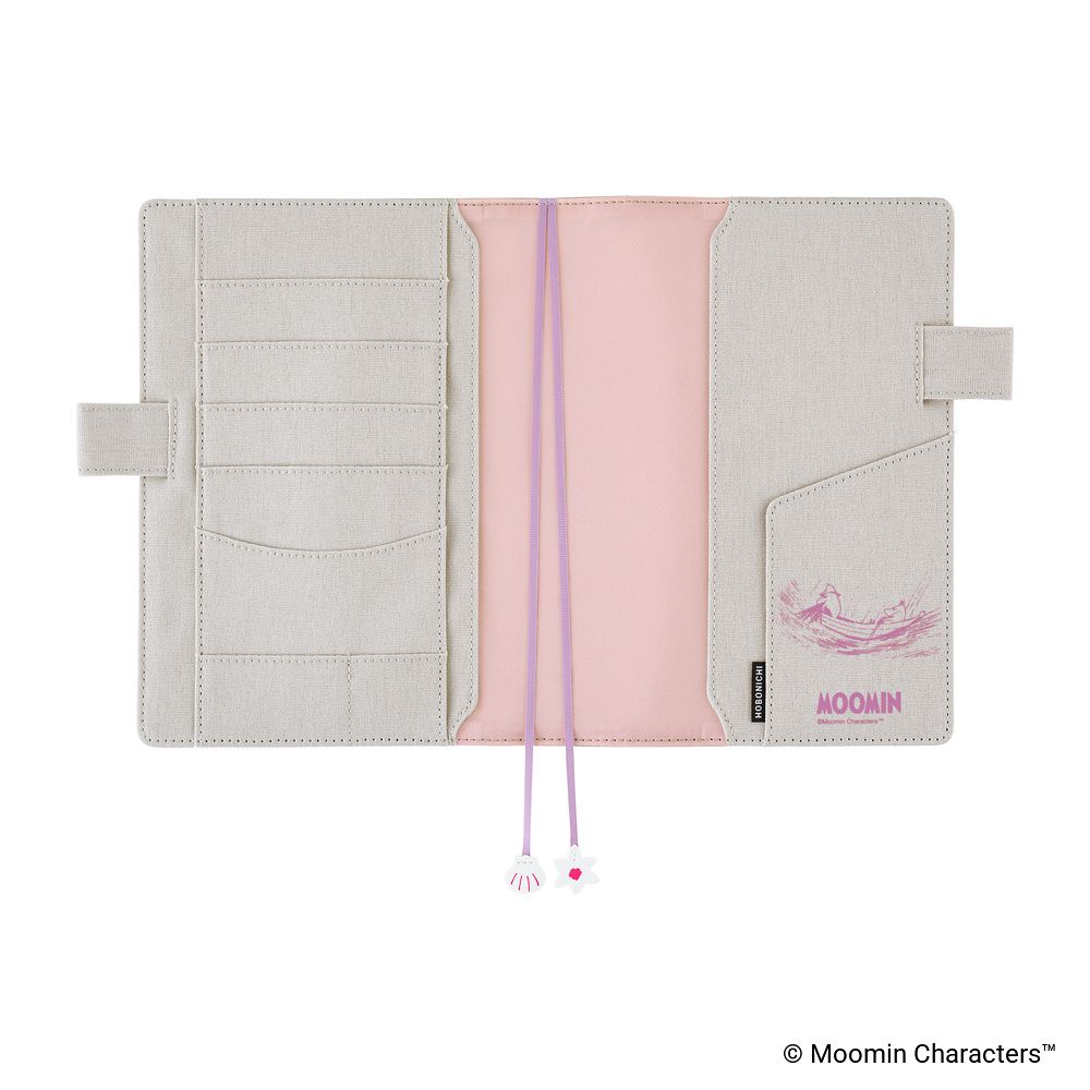 HOBONICHI | Funda COVER Cousin A5 - Moomin (My Yard - Pink Gray) - Imagen 4