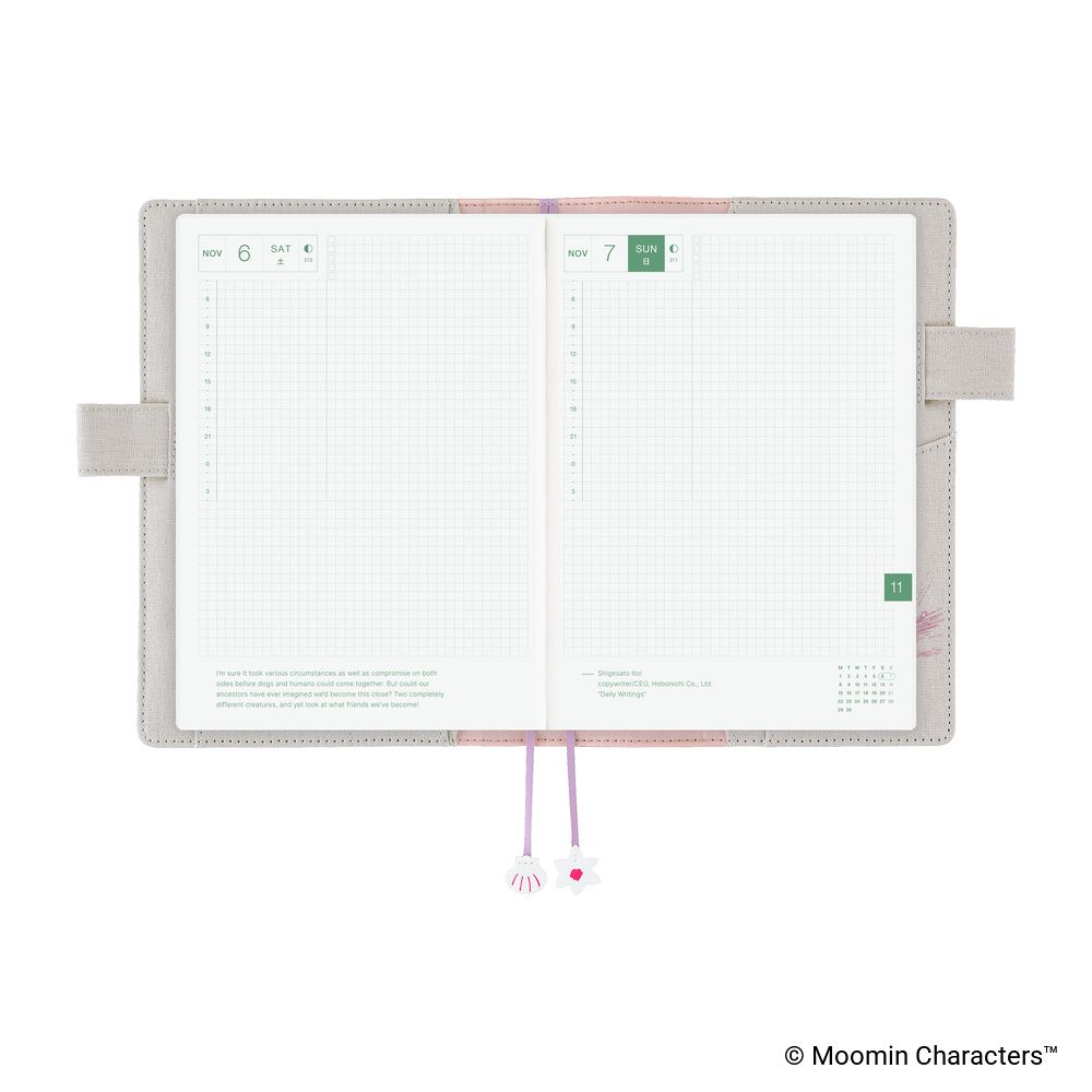 HOBONICHI | Funda COVER Cousin A5 - Moomin (My Yard - Pink Gray) - Imagen 8