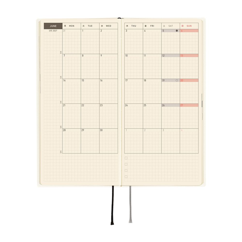 HOBONICHI | Agenda 2027 Semanal WEEKS B6 Slim - White Line (Ivory) ENG - Imagen 4