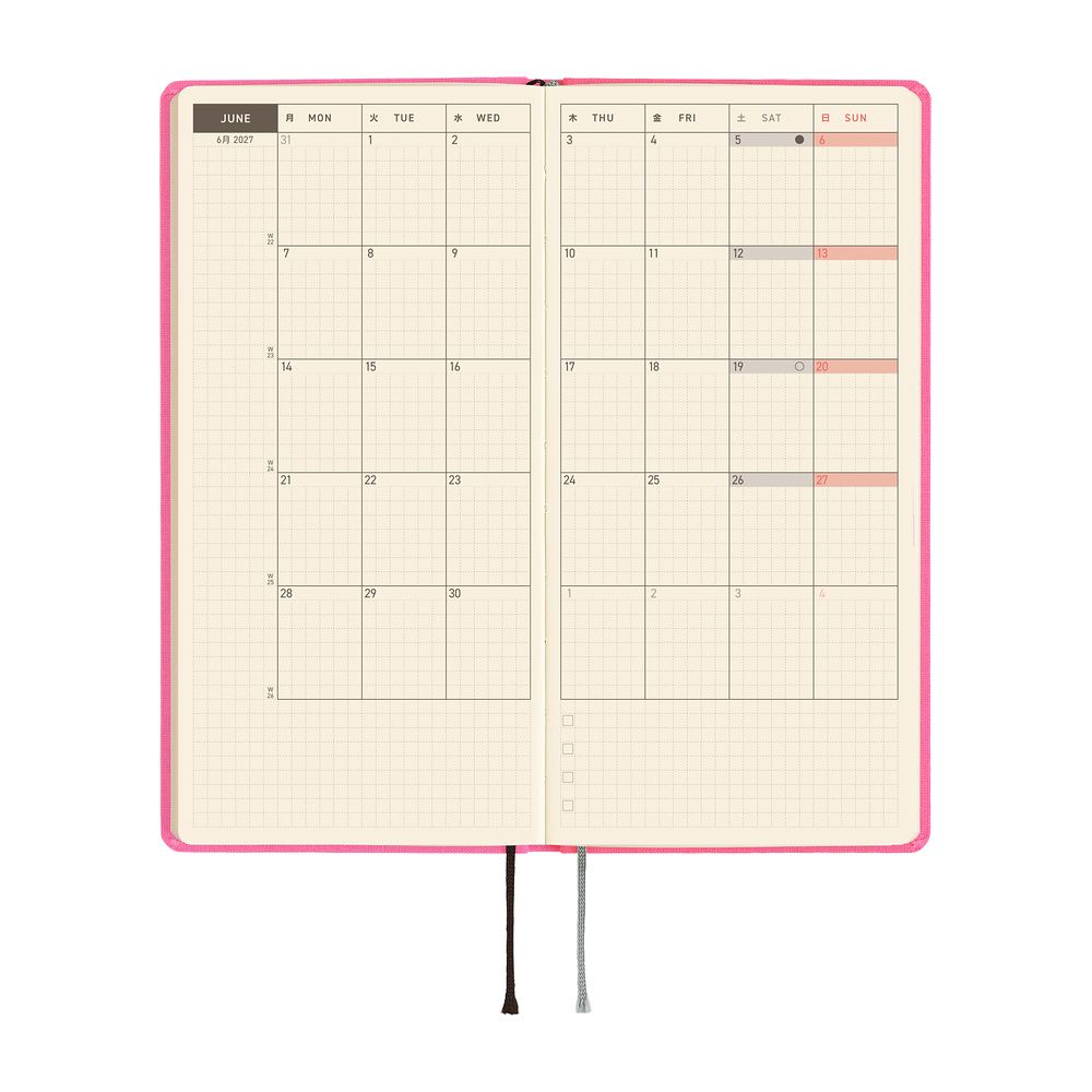 HOBONICHI | Agenda 2027 Semanal WEEKS B6 Slim - Colors (Pink Sapphire) ENG - Imagen 4