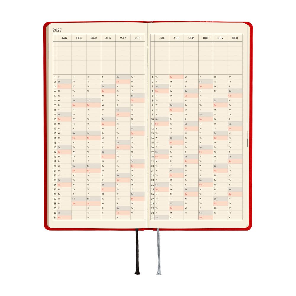 HOBONICHI | Agenda 2027 Semanal WEEKS B6 Slim - Colors (Poppy Red) ENG - Imagen 6