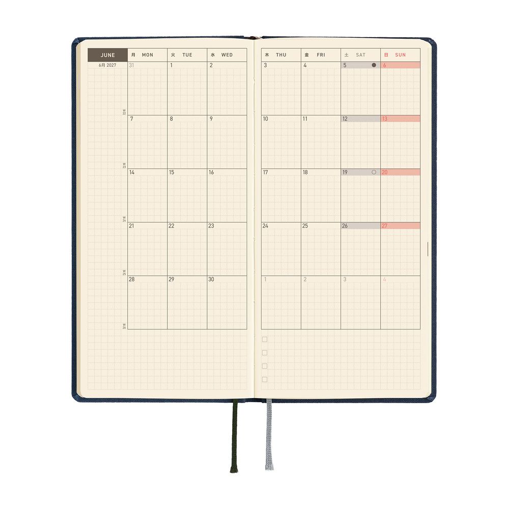 HOBONICHI | Agenda 2027 Semanal WEEKS B6 Slim - Colors (Midnight Blue) ENG - Imagen 4
