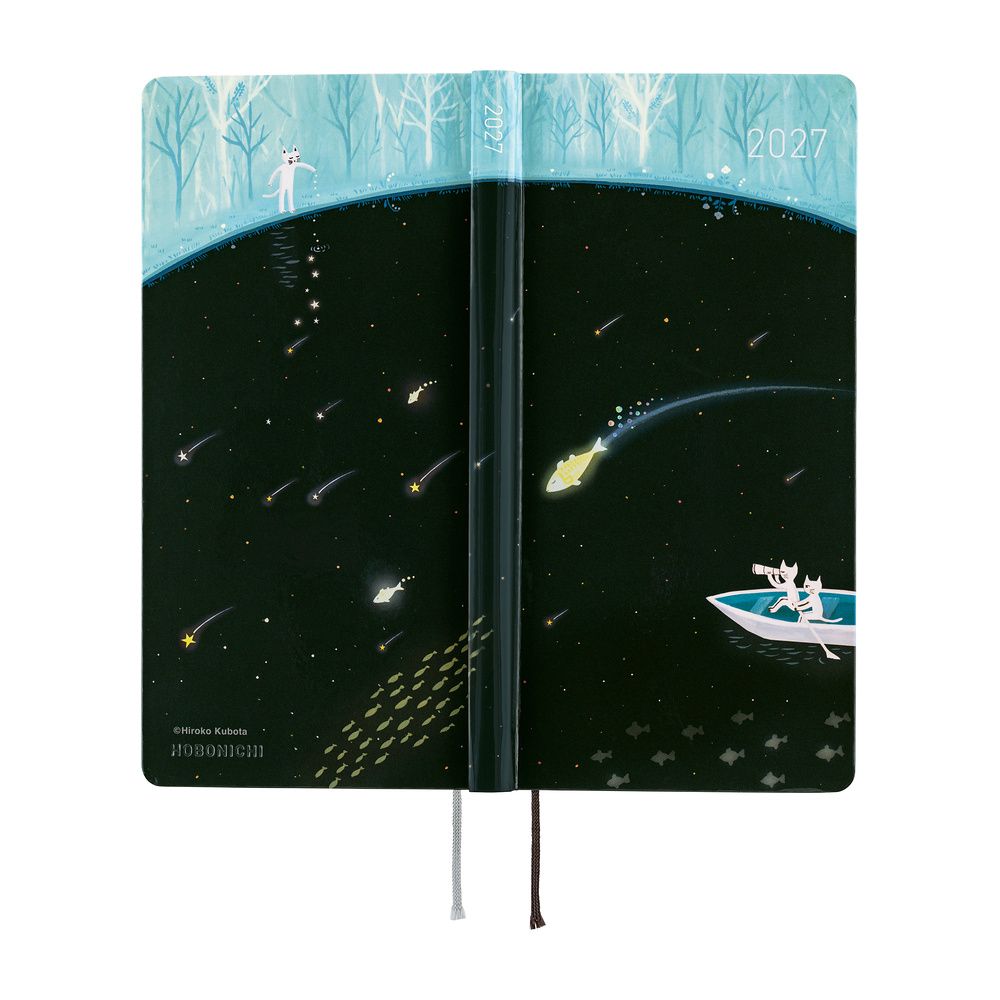 HOBONICHI | Agenda 2027 Semanal WEEKS B6 Slim - Hiroko Kubota (Meteor Shower in the Light Blue Forest) ENG - Imagen 3