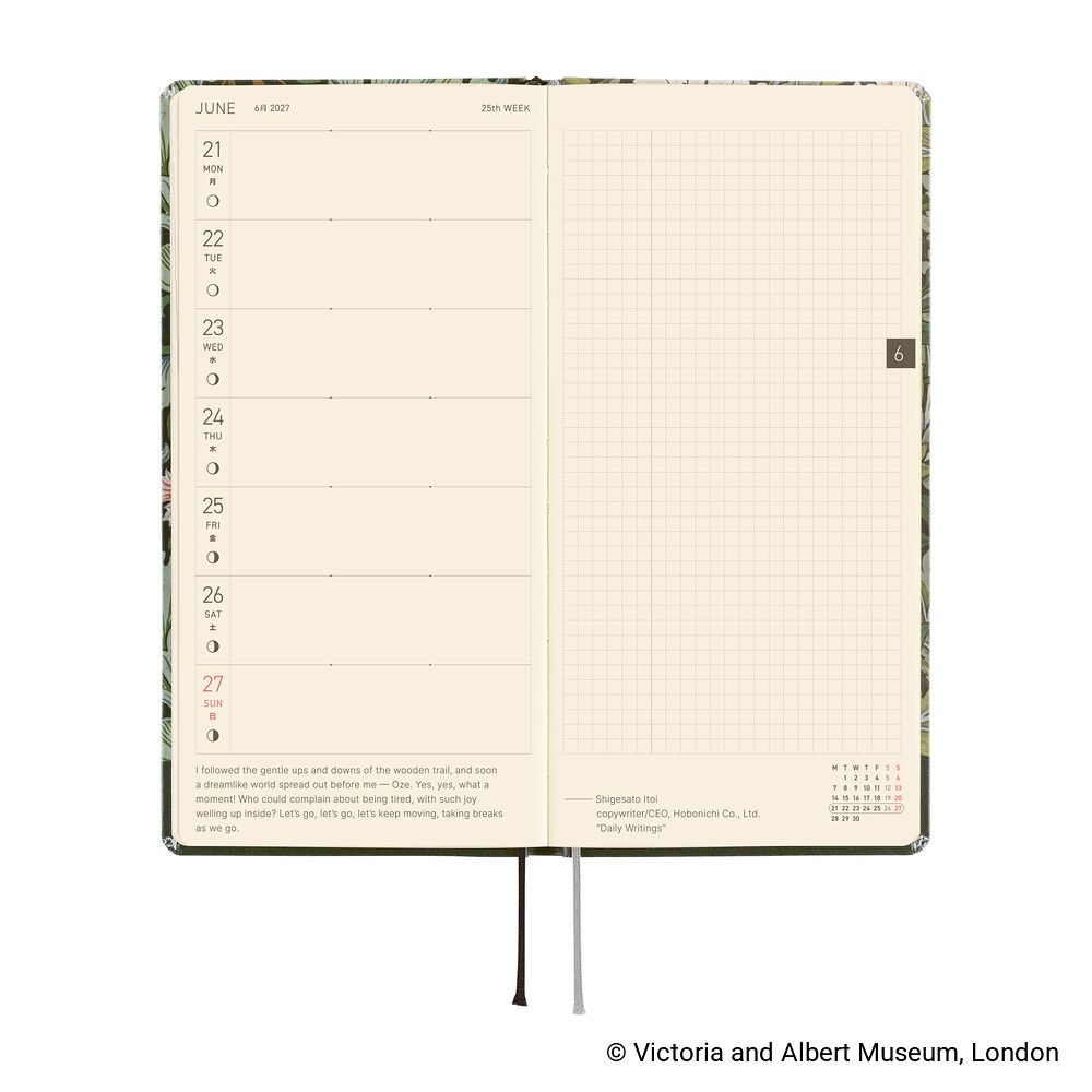 HOBONICHI | Agenda 2027 Semanal WEEKS B6 Slim - V&A Series (Leicester) ENG - Imagen 5