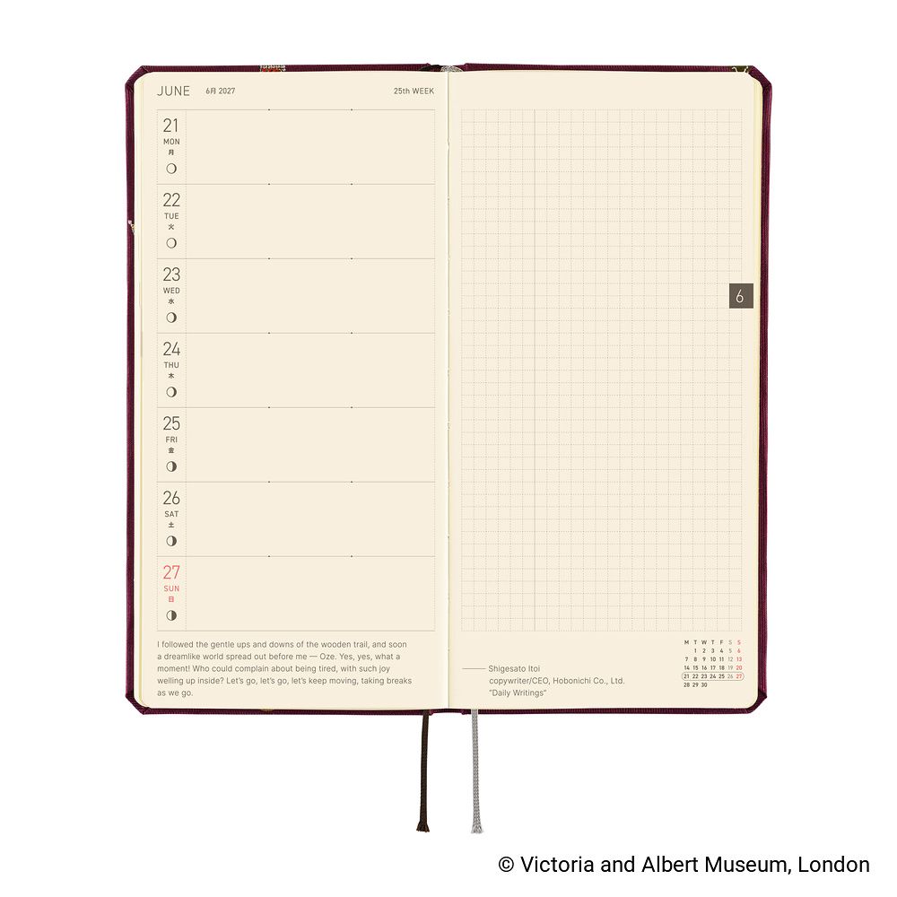HOBONICHI | Agenda 2027 Semanal WEEKS B6 Slim - V&A Series (Welcome to the V&A) ENG - Imagen 5
