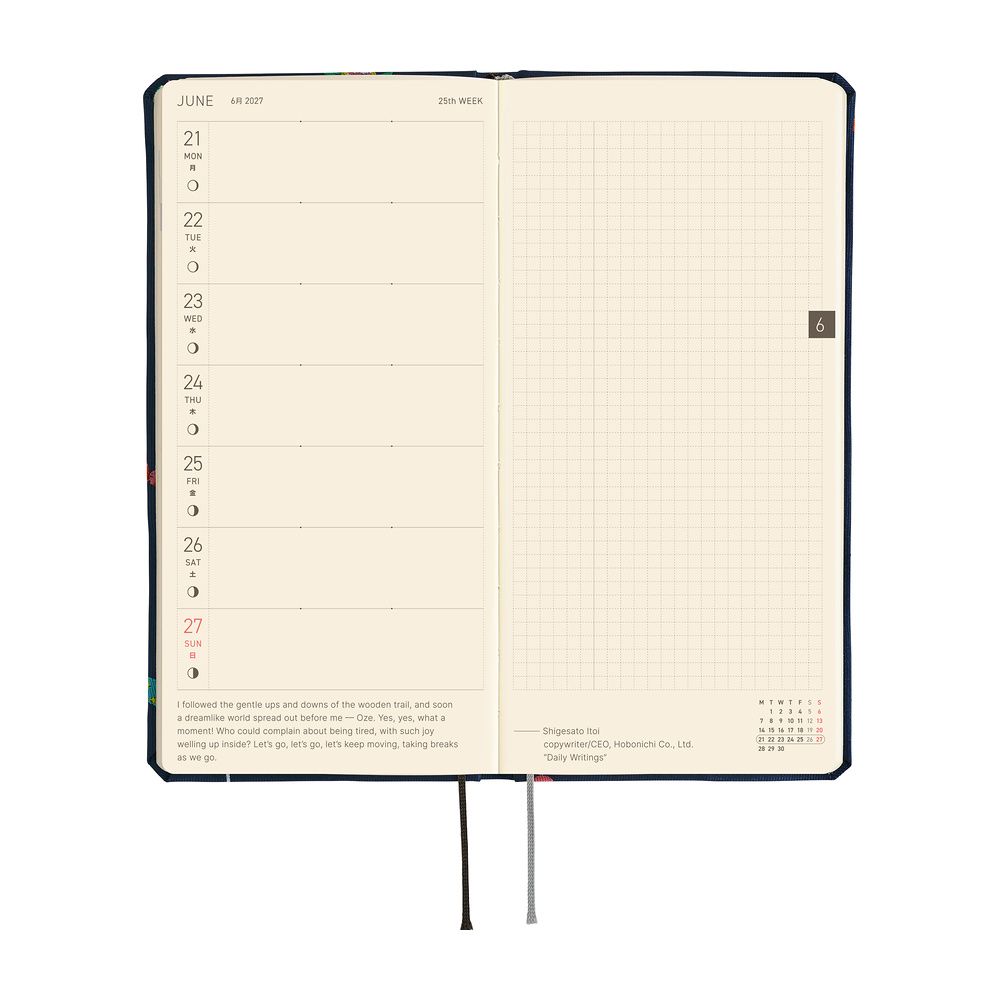 HOBONICHI | Agenda 2027 Semanal WEEKS B6 Slim - Bow & Tie (Candy Dream) ENG - Imagen 5