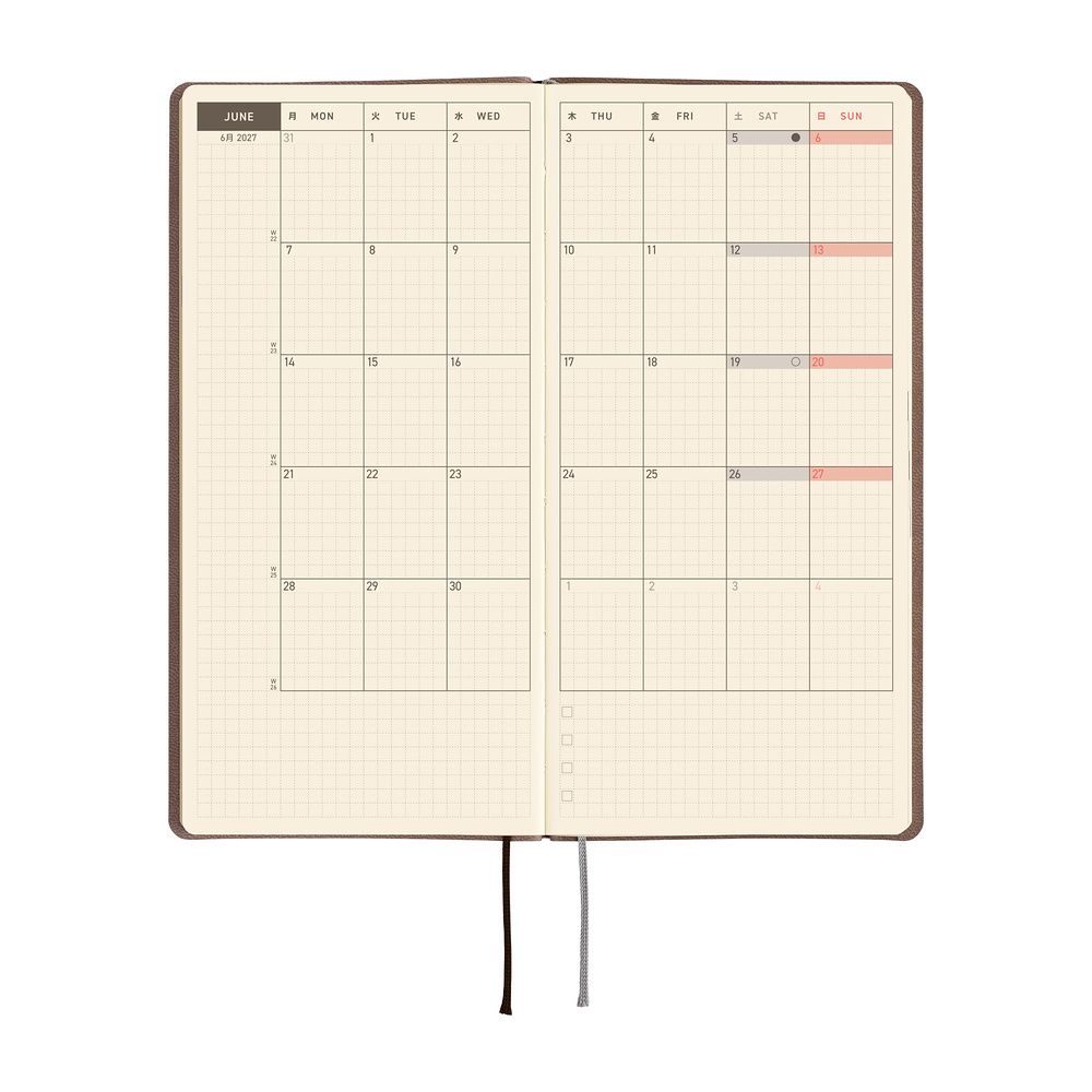 HOBONICHI | Agenda 2027 Semanal WEEKS B6 Slim - Smooth (Café au Lait) ENG - Imagen 4