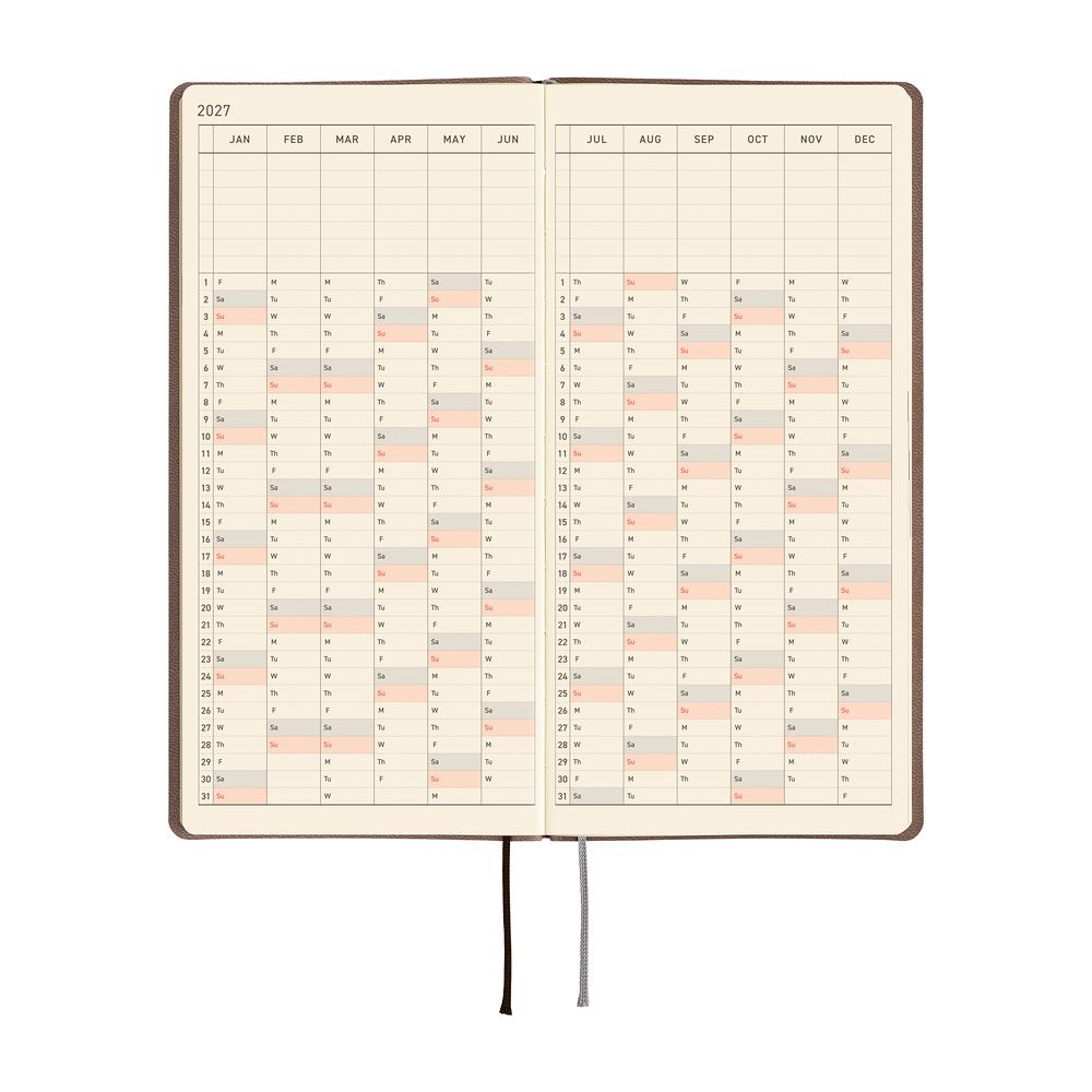 HOBONICHI | Agenda 2027 Semanal WEEKS B6 Slim - Smooth (Café au Lait) ENG - Imagen 6