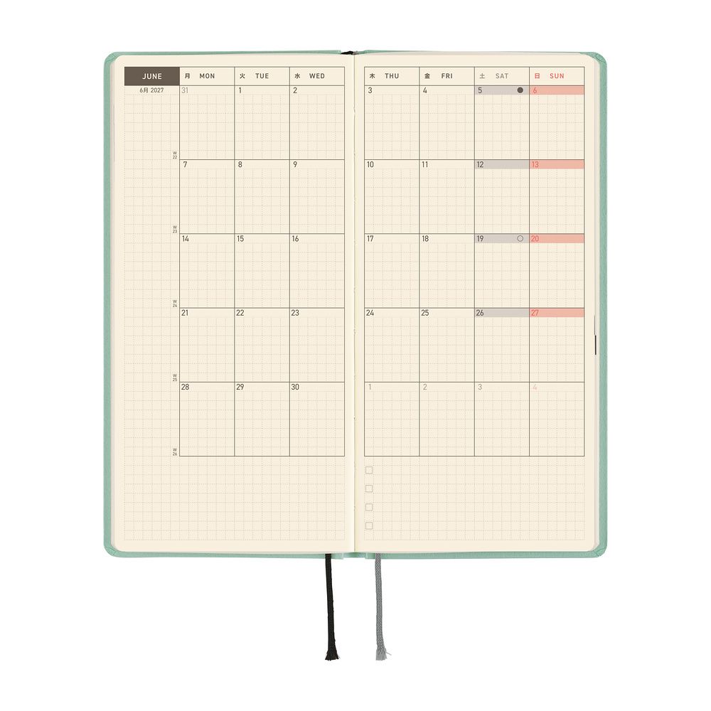 HOBONICHI | Agenda 2027 Semanal WEEKS B6 Slim - Paper Series (Frosty Jade) ENG - Imagen 4