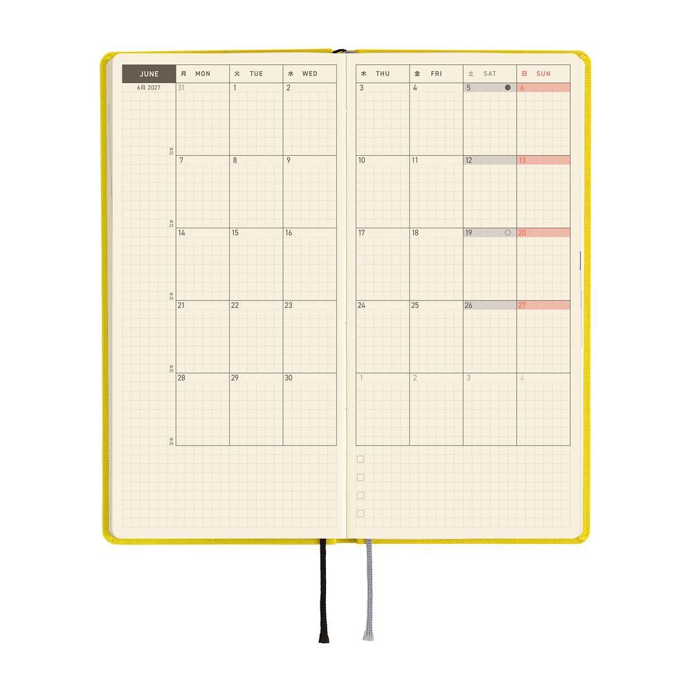 HOBONICHI | Agenda 2027 Semanal WEEKS MEGA B6 Slim - Colors (Canaria Yellow) ENG - Imagen 4