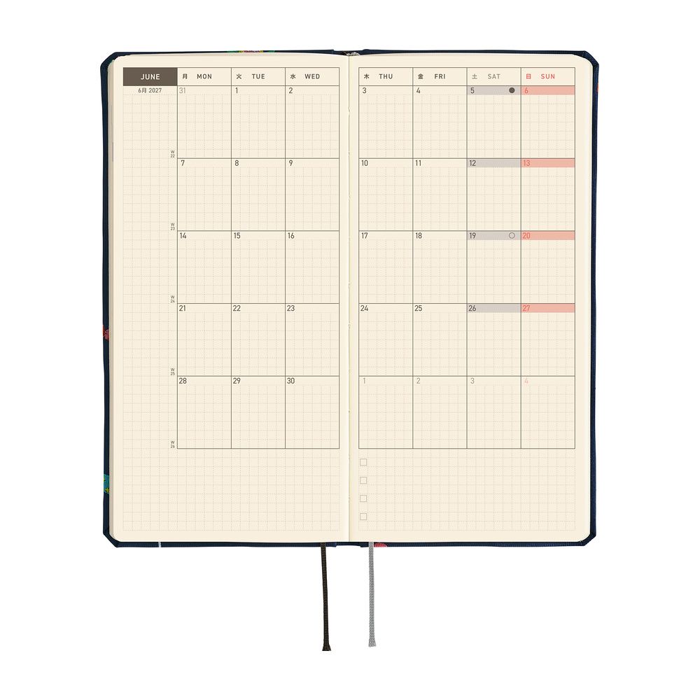 HOBONICHI | Agenda 2027 Semanal WEEKS MEGA B6 Slim - Bow & Tie (Candy Dream) ENG - Imagen 4