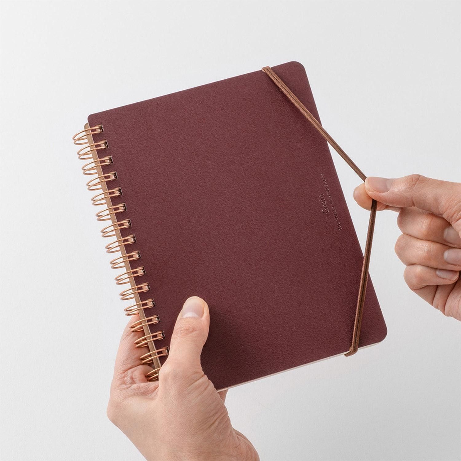MIDORI | Cuaderno Anillas B6 Liso y Rayado GRAIN - Rojo - Imagen 3