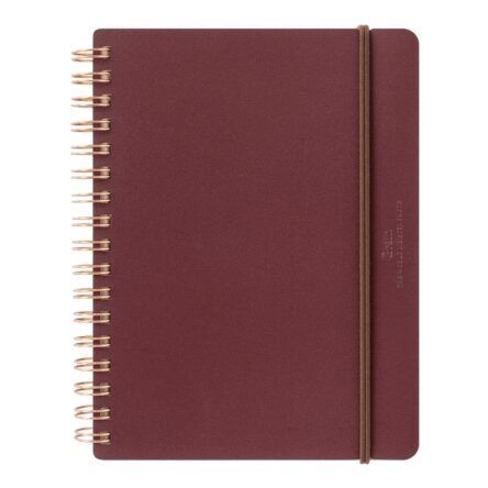 MIDORI | Cuaderno Anillas B6 Liso y Rayado GRAIN – Rojo