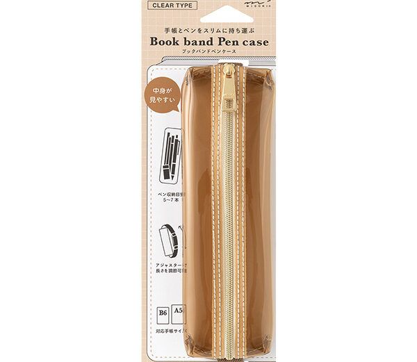 MIDORI | Estuche Book Band A5 – Brown Clear × Brown