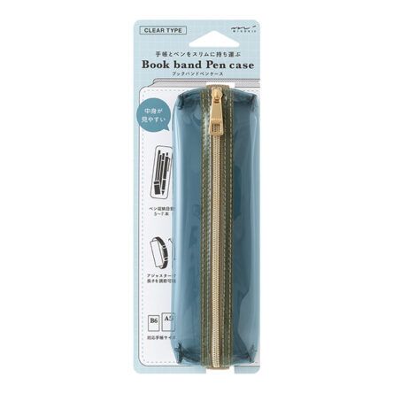 MIDORI | Estuche Book Band A5 – Navy Clear × Khaki