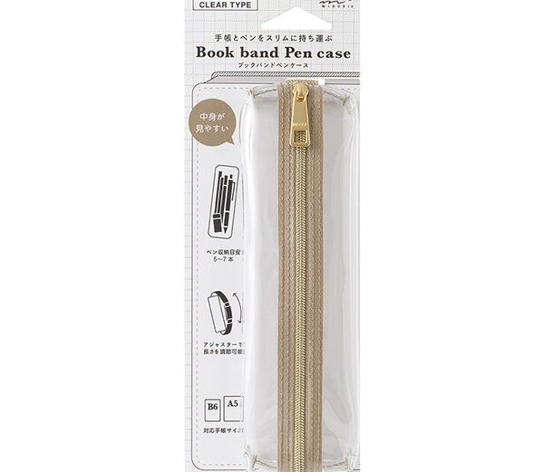 MIDORI | Estuche Book Band A5 – Clear × Beige