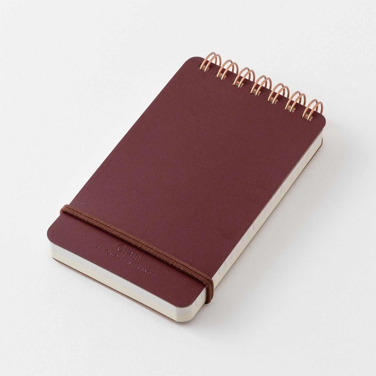 MIDORI | Libreta Anillas A6 Liso y Rayado GRAIN - Rojo - Imagen 3