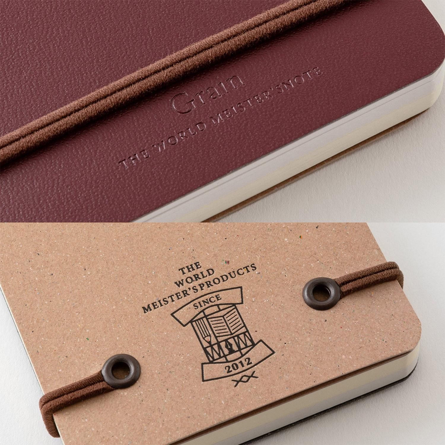 MIDORI | Libreta Anillas A6 Liso y Rayado GRAIN - Rojo - Imagen 4