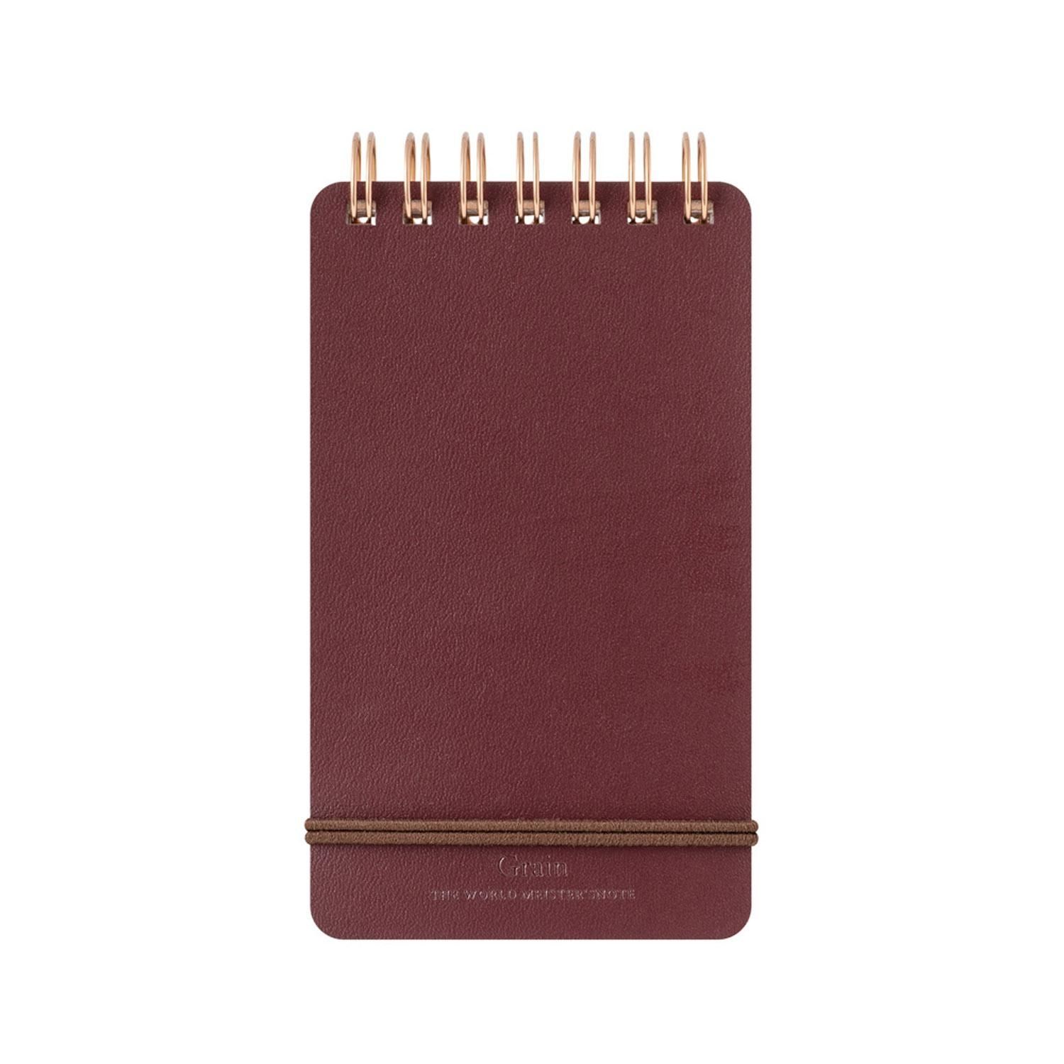 MIDORI | Libreta Anillas A6 Liso y Rayado GRAIN - Rojo