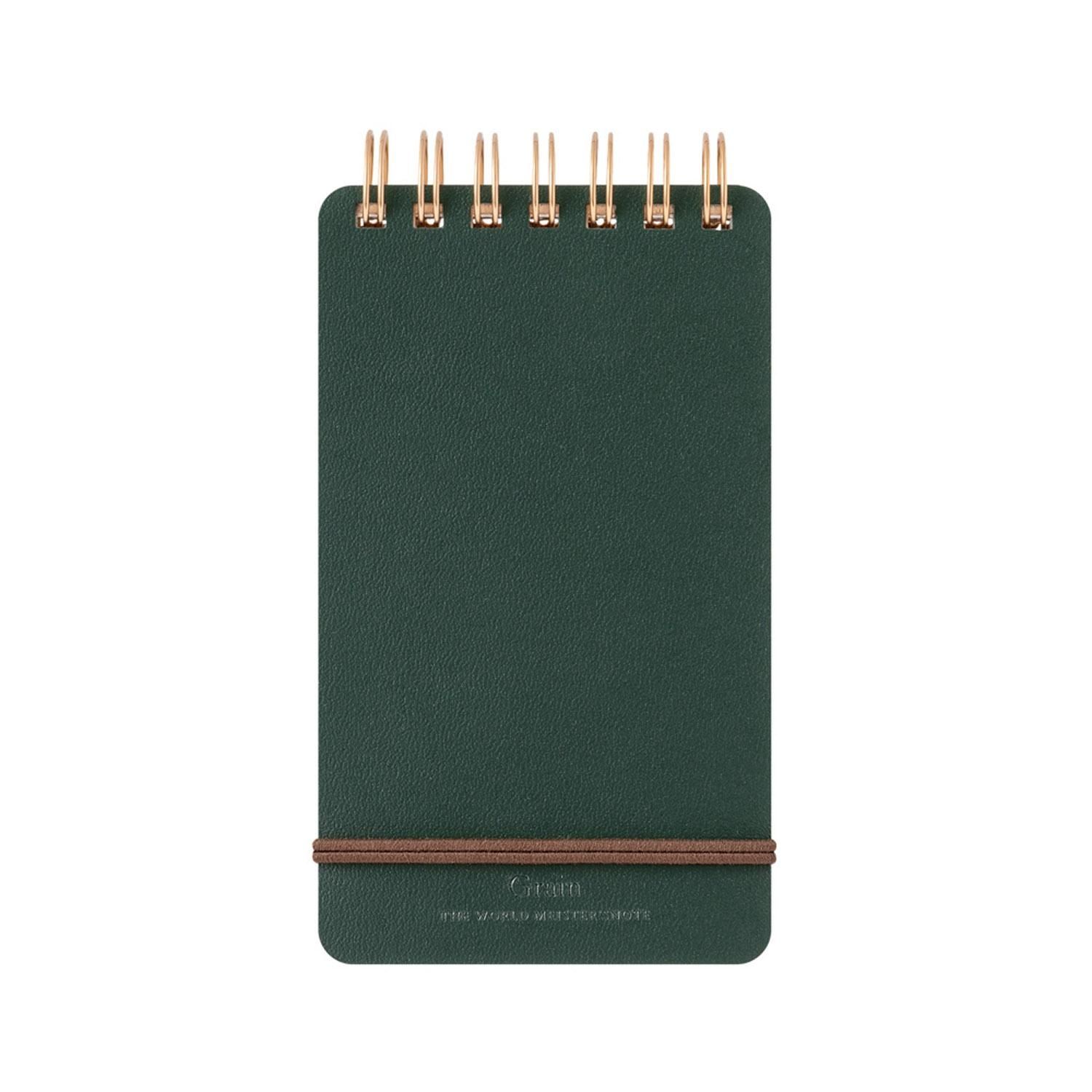 MIDORI | Libreta Anillas A6 Liso y Rayado GRAIN - Verde