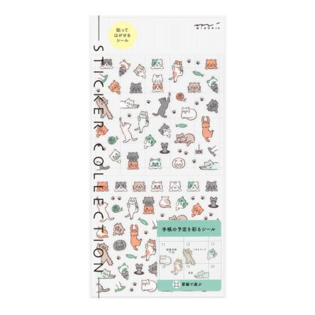 MIDORI | Pegatinas Sticker Collection 1 hoja – 2739 Lined Cat