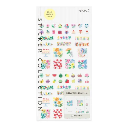MIDORI | Pegatinas Sticker Collection 1 hoja – 2741 Margin Flower