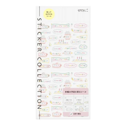 MIDORI | Pegatinas Sticker Collection 1 hoja – 2744 Text Anniversary