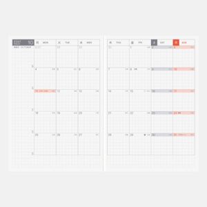 HOBONICHI | Agenda 2027 Mensual DAY-FREE A6 JAP