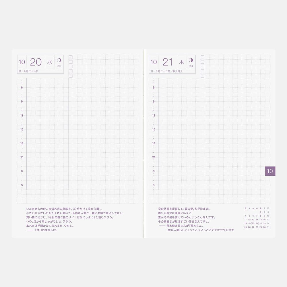 HOBONICHI | Agenda 2027 Diaria ORIGINAL AVEC A6 JAP - Imagen 2