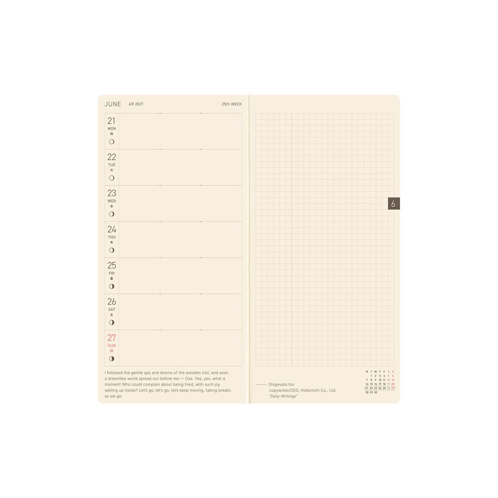 HOBONICHI | Agenda 2027 Semanal WEEKS B6 Slim - Bow & Tie (Sheep Sheep Sheep) ENG - Imagen 12