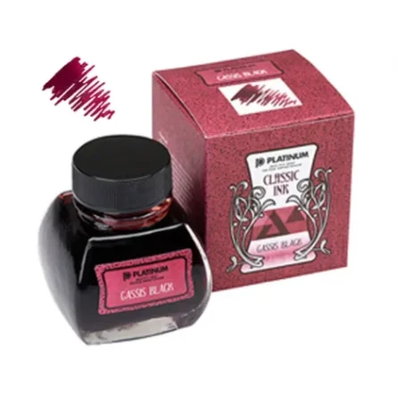 PLATINUM | Tintero Vidrio 60 ml FERROGÁLICA CLASSIC INK – Cassis Black