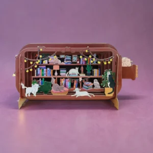 ALLJOY DESIGN | Tarjeta de Felicitación 3D - Message in A Bottle - Cosy Cat Library