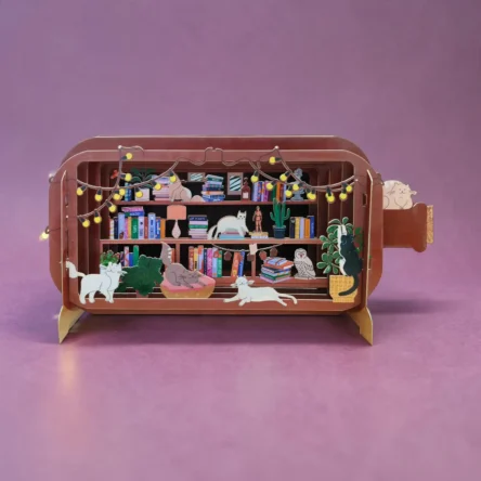 ALLJOY DESIGN | Tarjeta de Felicitación 3D – Message in A Bottle – Cosy Cat Library