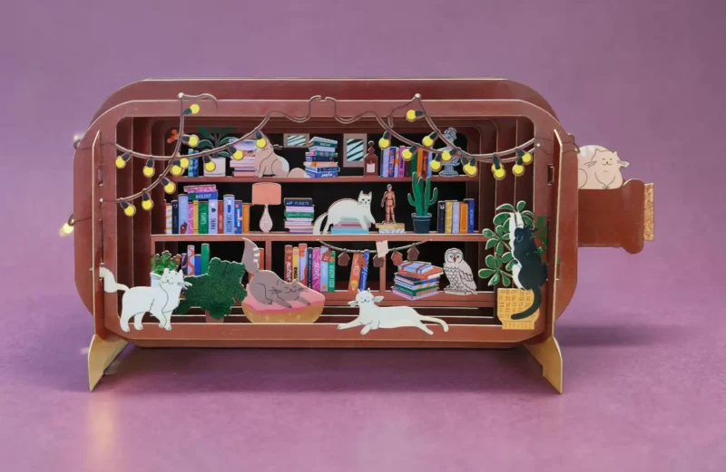 ALLJOY DESIGN | Tarjeta de Felicitación 3D – Message in A Bottle – Cosy Cat Library